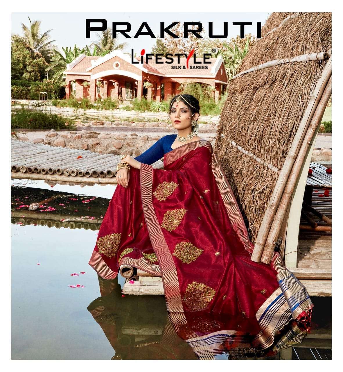 lifestyle prakruti vol 1 series 74121-74126 crystal silk saree