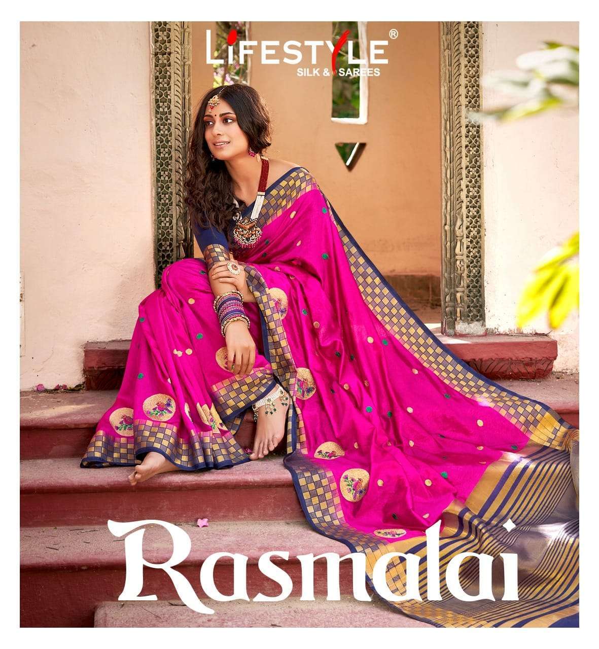 lifestyle rasmalai vol 1 series 73761-73766 dola silk saree