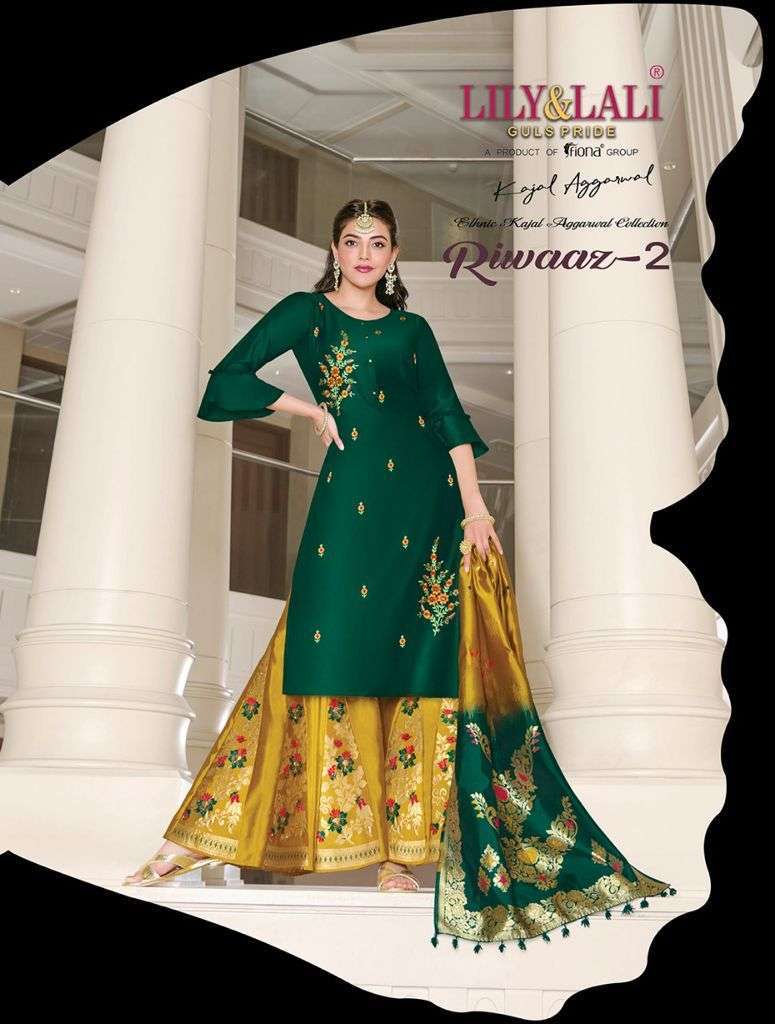 lily & lali riwaaz vol 2 series 7061-7068 Embriodary with Heavy Handwork on Bemberg Silk suit