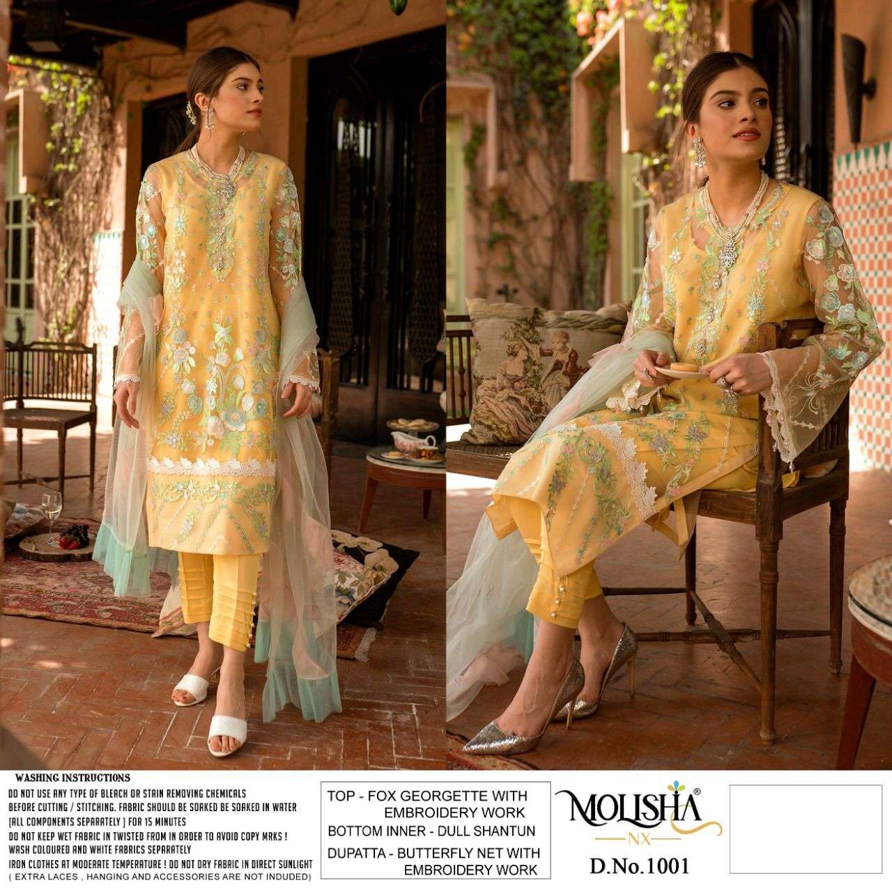 MOLISHA 1001-1002 DESIGNER FAUX GEORGETTE SUIT