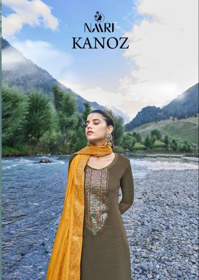 Naari kanoz series 2501-2506 parampara silk with multi colour work suit