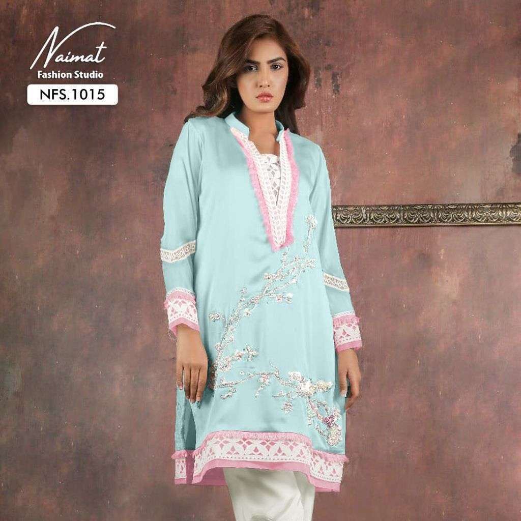 naimat fashion nfs 1015 Pure Georgette Tunic with designer Hand Work & Lace Work 