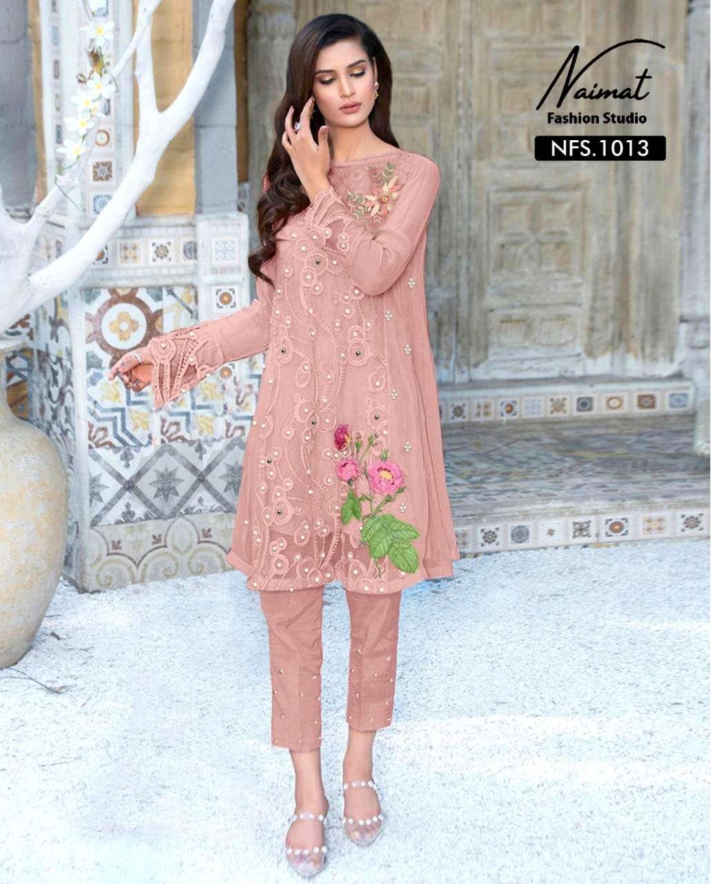 NAIMAT FASHION STUDIO NFS VOL 1013 DESIGNER PURE GEORGETTE TUNIC 