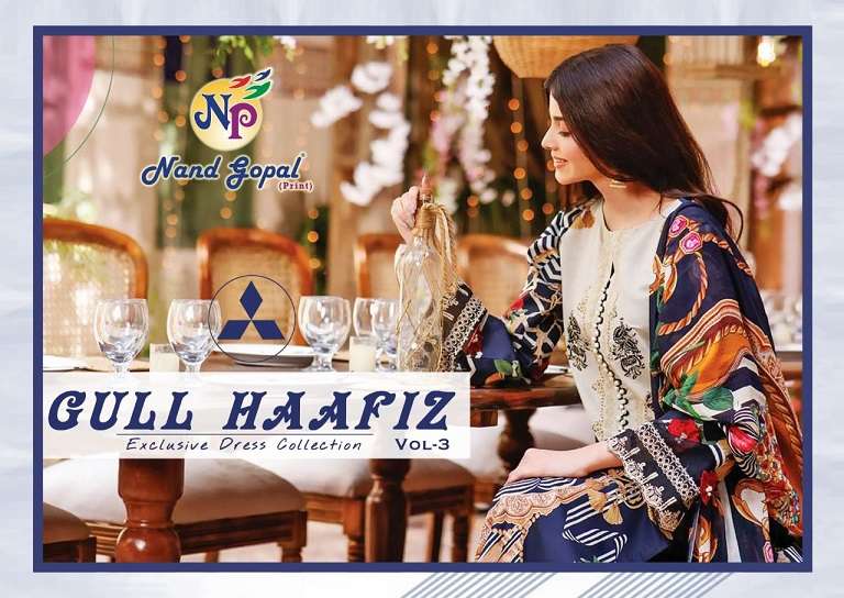 nand gopal prints gull haafiz vol 3 series 1001-1006 heavy pure cotton suit 