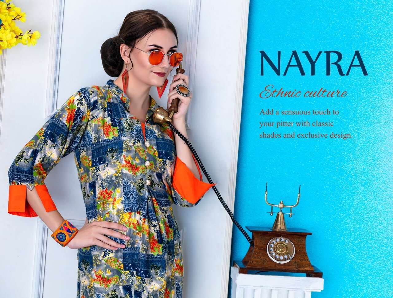 nayra 301-310 140 gm rayon long straight kurti  