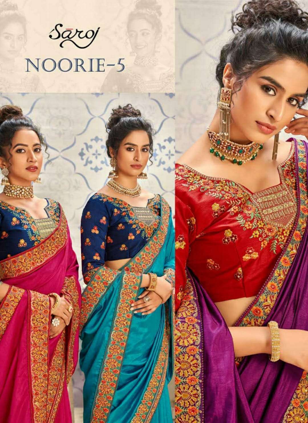 NOORIE 5 BY SAROJ SILK TRADITIONAL WEAR FANCY SAREES