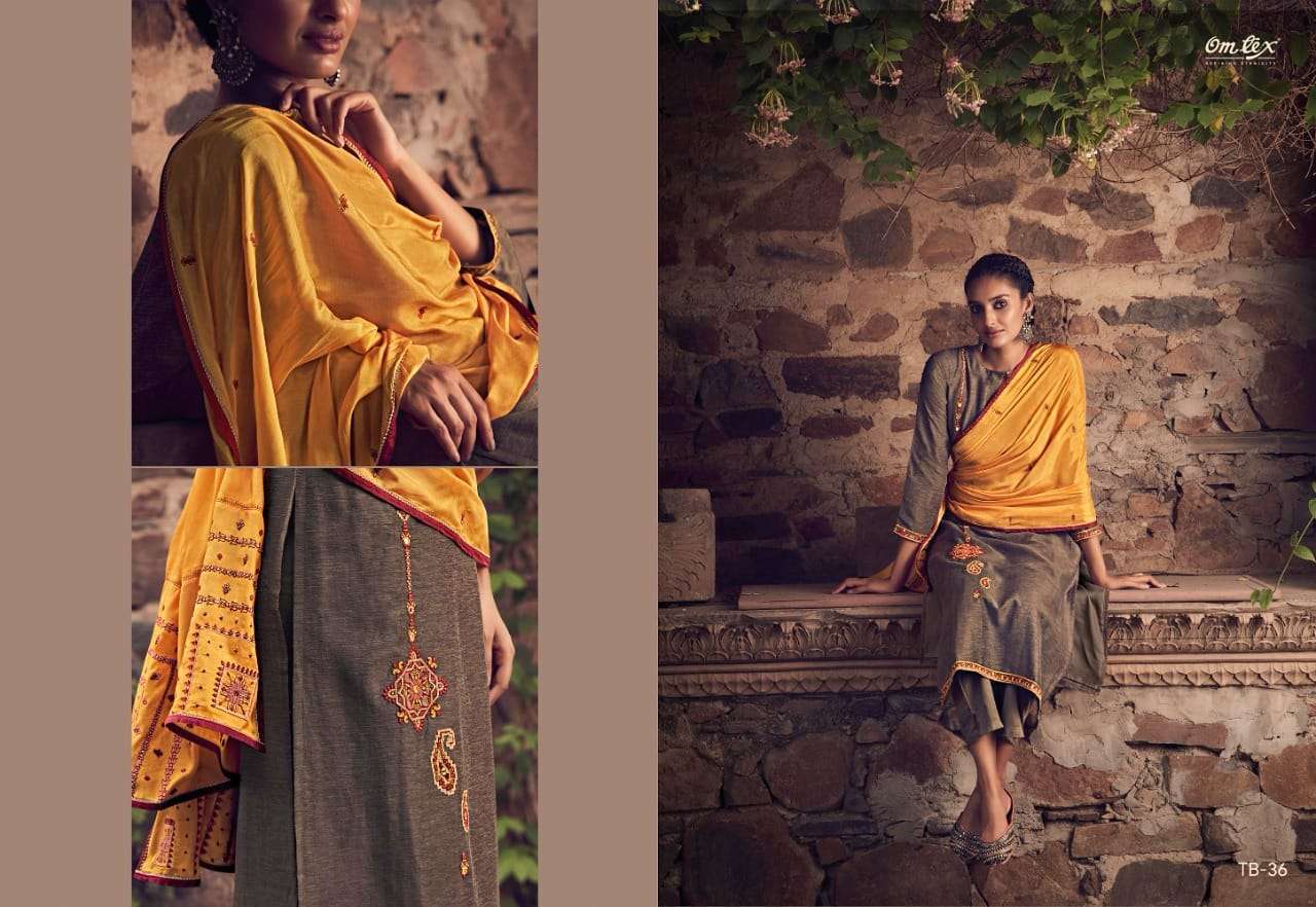 omtex tribe series 31-37 gulner silk with embroidery suit