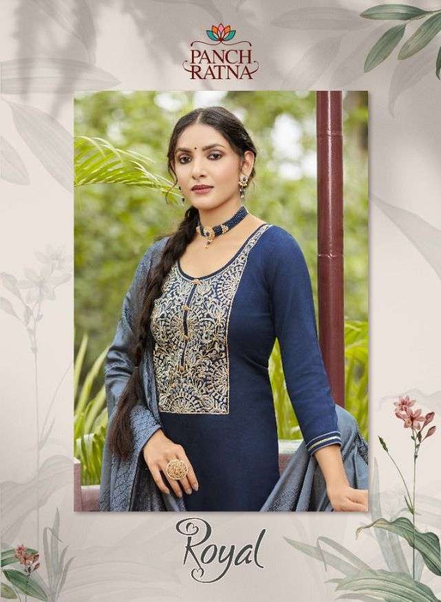 panch ratna royal series 11371-11375  Jam Silk With Bridal Embroidery Work suit