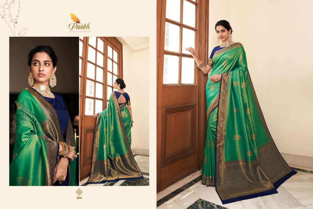 pankh parampara silk series 801-813 silk embroidery saree