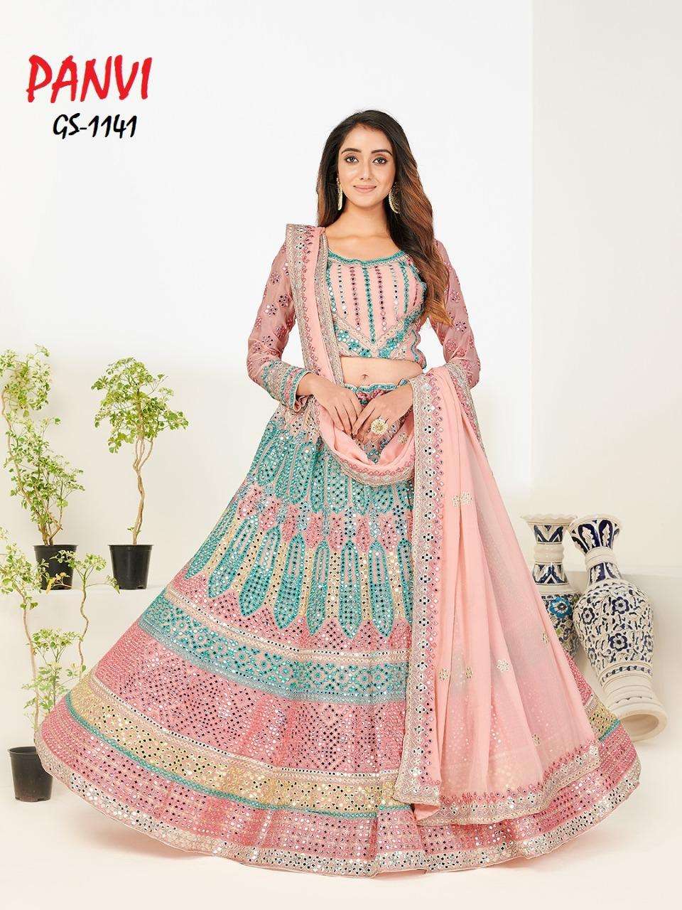 PANVI URVA VOL 3 DESIGNER HEAVY 60 GRAM GEORGETTE LEHENGA