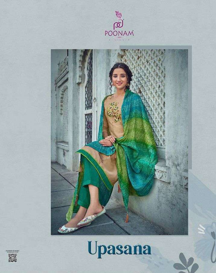 poonam upasana series 301-305 modal chanderi with handwork suit