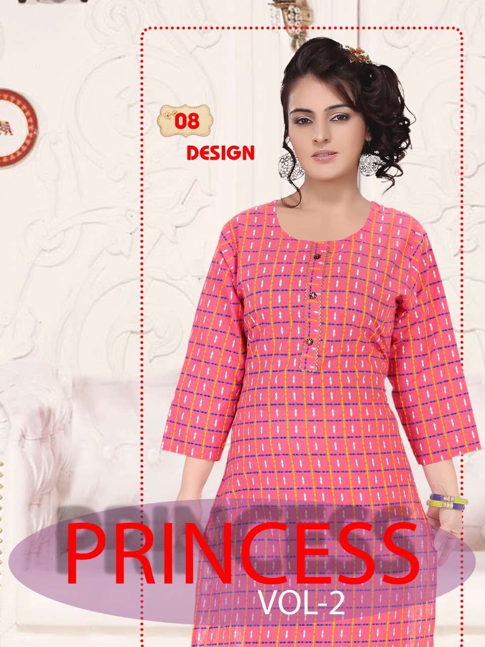 princess series 801-810 cotton embroidery long kurti 