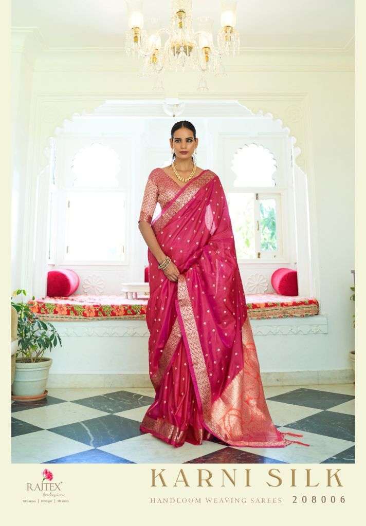 rajtex karni silk series 208001-208006 Two Tone Handloom Weaving saree