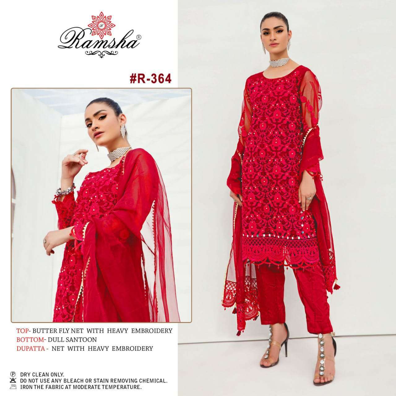 RAMSHA VOL-25 R-363-R-366 DESIGNER GEORGETTE NET SUIT 