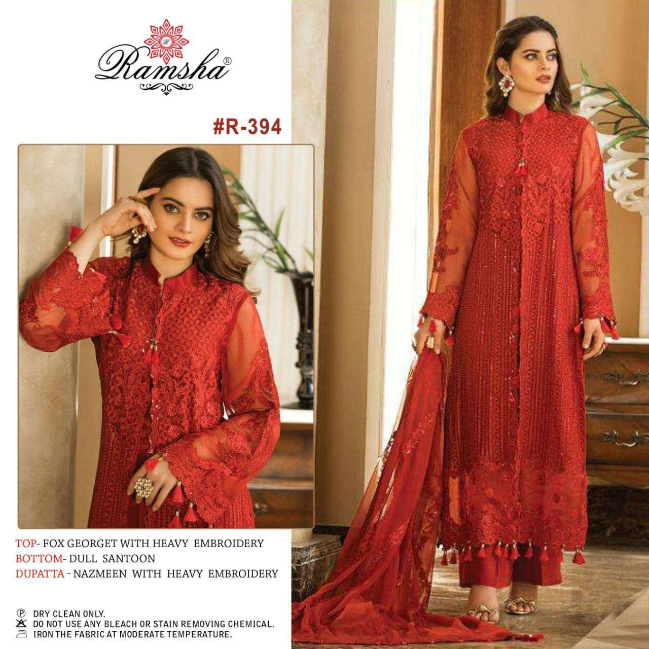 ramsha vol 30 series 391-394 georgette with heavy embroidery suit