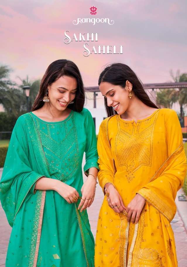 rangoon sakhi saheli series 3111-3116  Pure Jacquard readymade suits