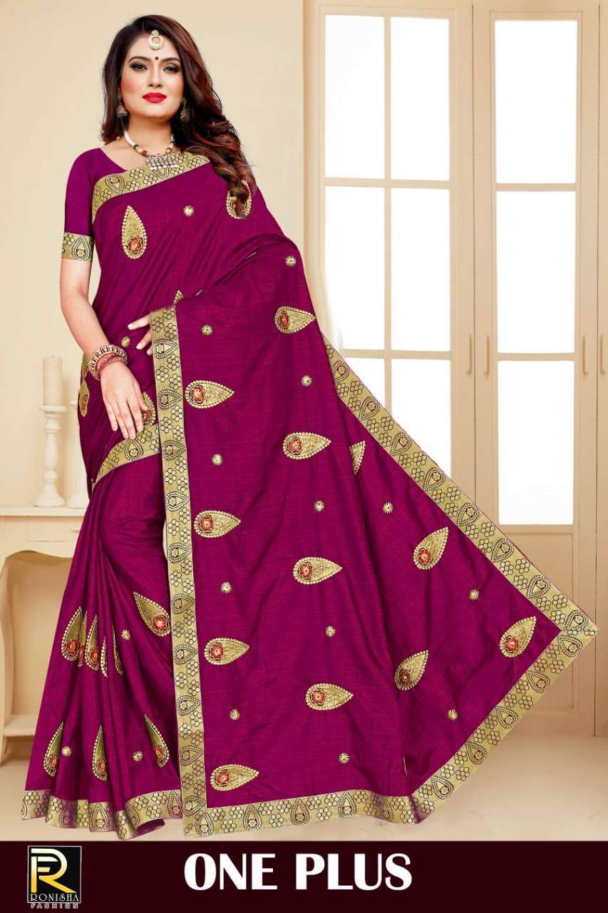 ranjna saree one plus Dola silk embroidery worked saree collection 