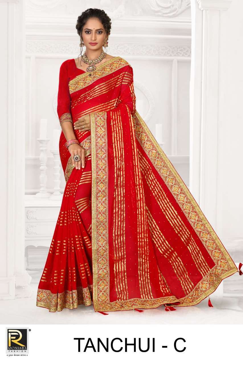 ranjna saree tanchui viscose embroidery saree