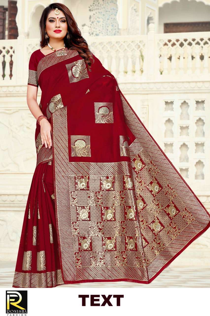 ranjna saree text cotton silk casual wear saree collection