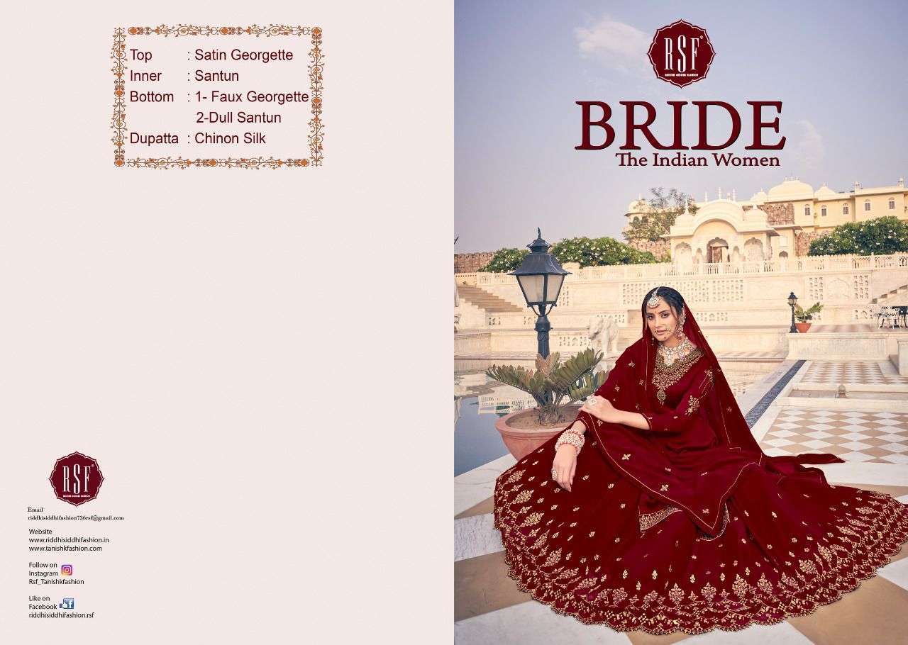 riddhi siddhi bride series 18301-18304 pure satin georgette suit