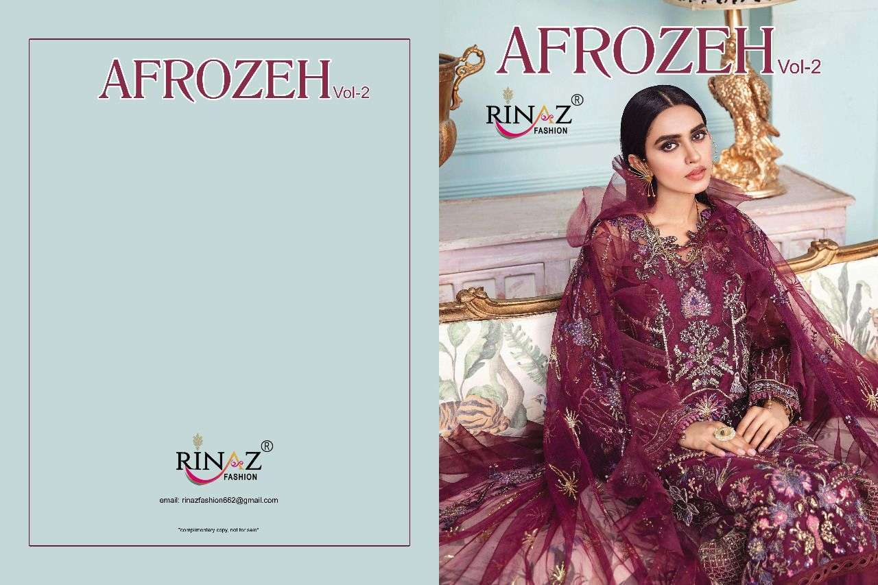 rinaz fashion afroze vol 2 series 8201-8205 faux georgette suit 