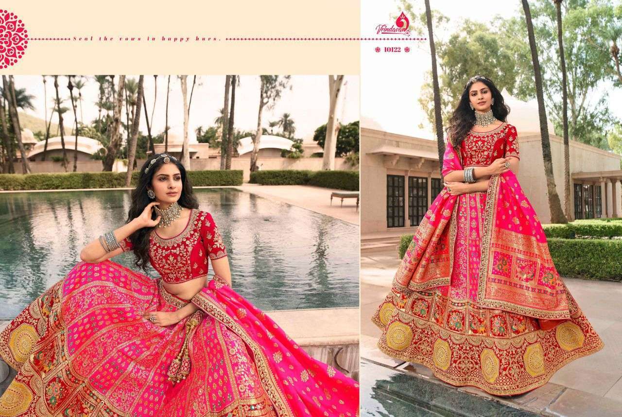 ROYAL LAUNCH VRUNDAVAN VOL 17 10118 TO 10126 BANARASI SILK LEHENGA WITH BANARASI DUPATTA