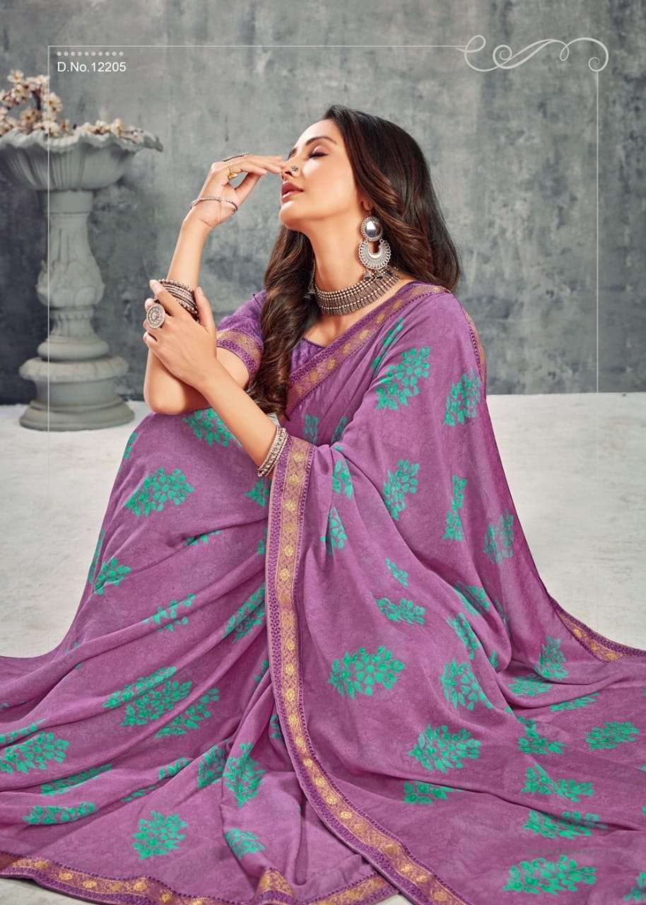 ruchi chandni series 12201-12206 Silk Georgette Saree