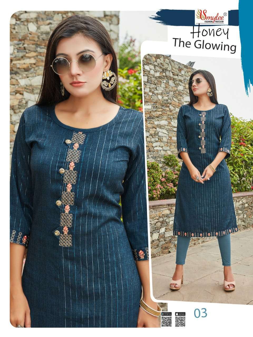 rung honey series 01-08 heavy lurex lining rayon kurti 