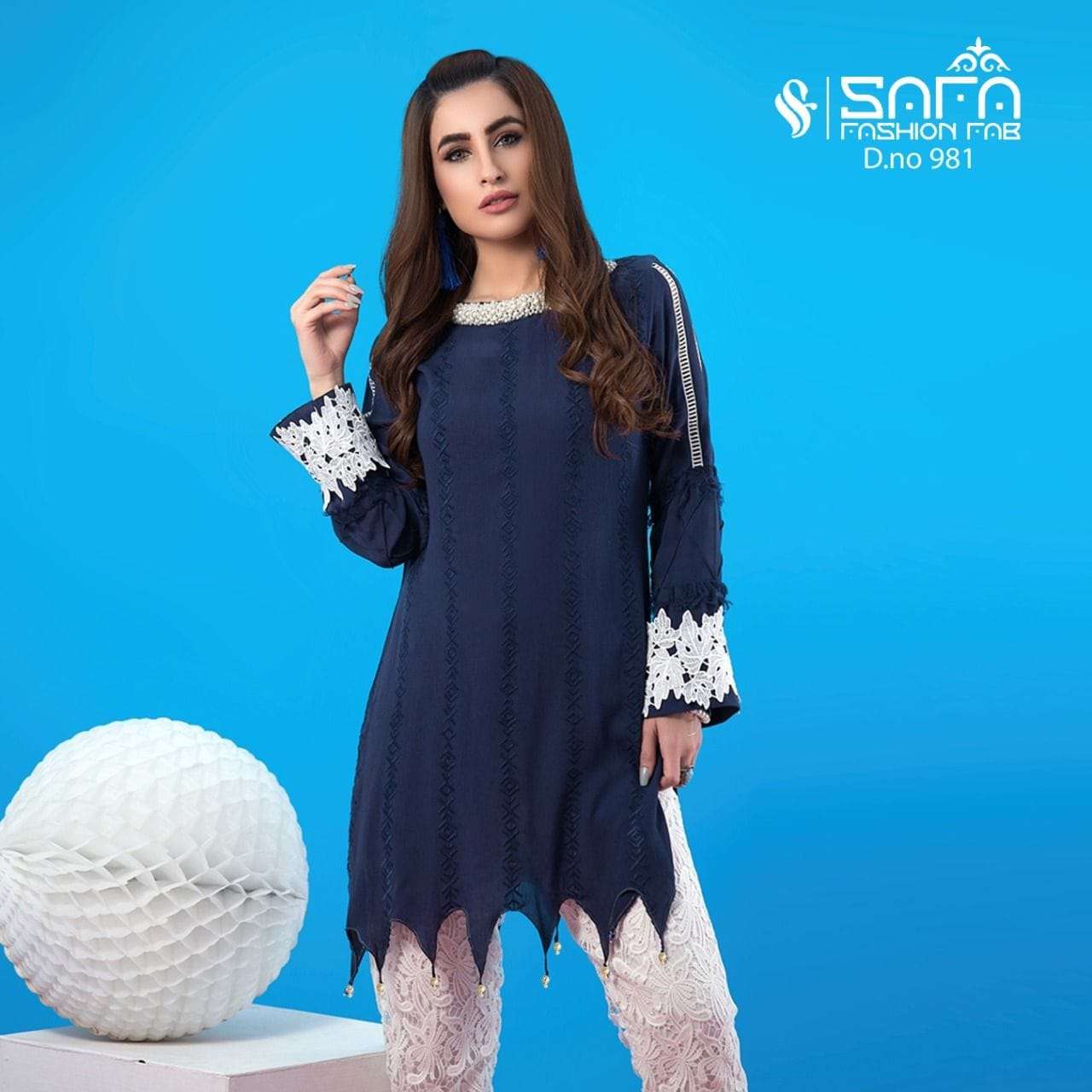 SAFA FASHION FAB 981 DESIGNER PURE GEORGETTE TUNIC 