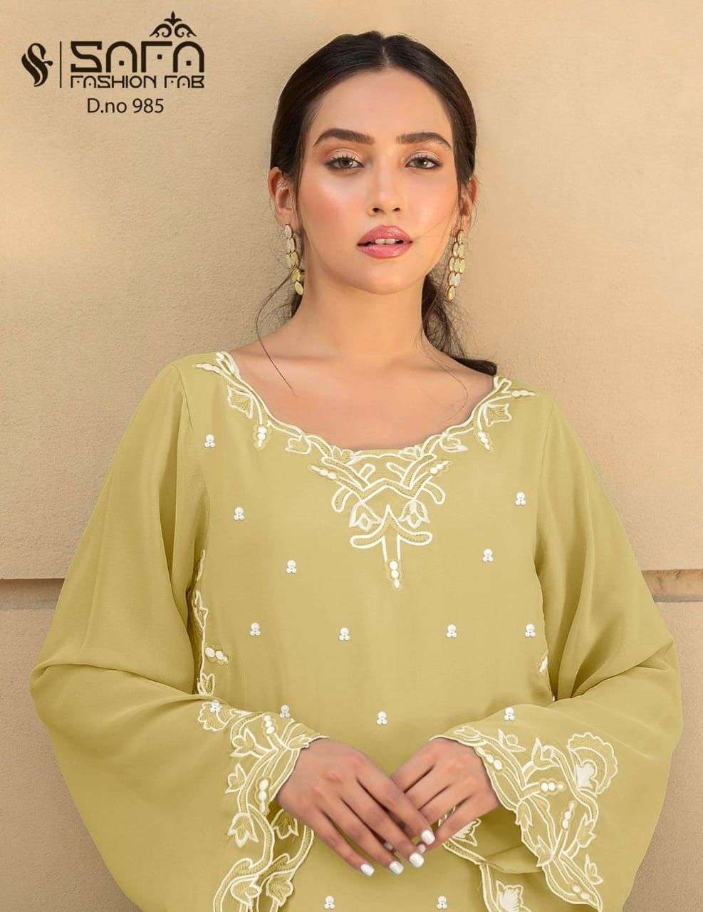 safa fashion sf-985 pure georgette pakistani suit 