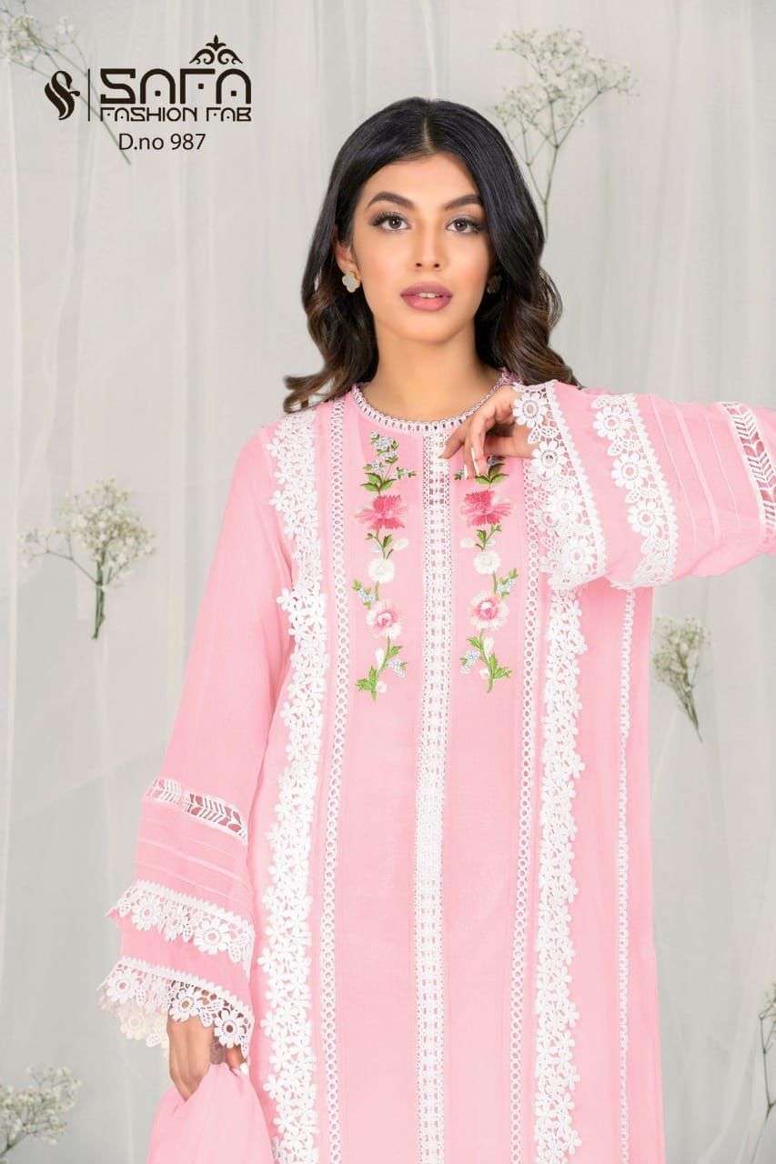 safa fashion sf 987 Pure Georgette Embroidered Tunic with Sleeves