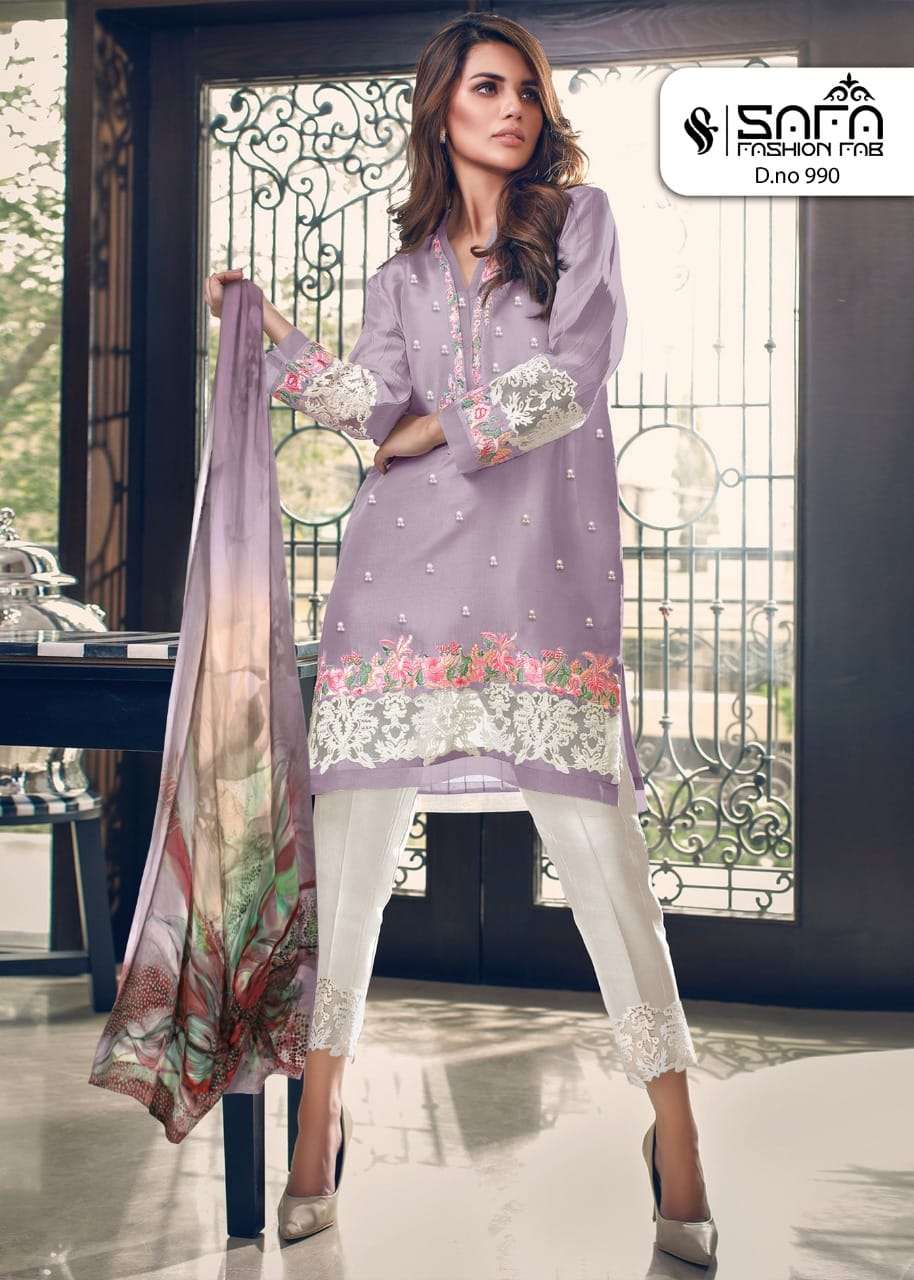 SAFA FASHION SF-990 DESIGNER PURE GEORGETTE SUIT 