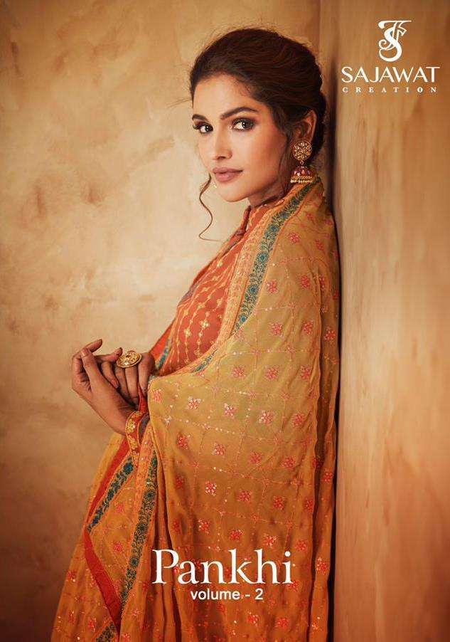 sajawat creation pankhi vol 2 series 111-1114 heavy faux blooming georgette suit 