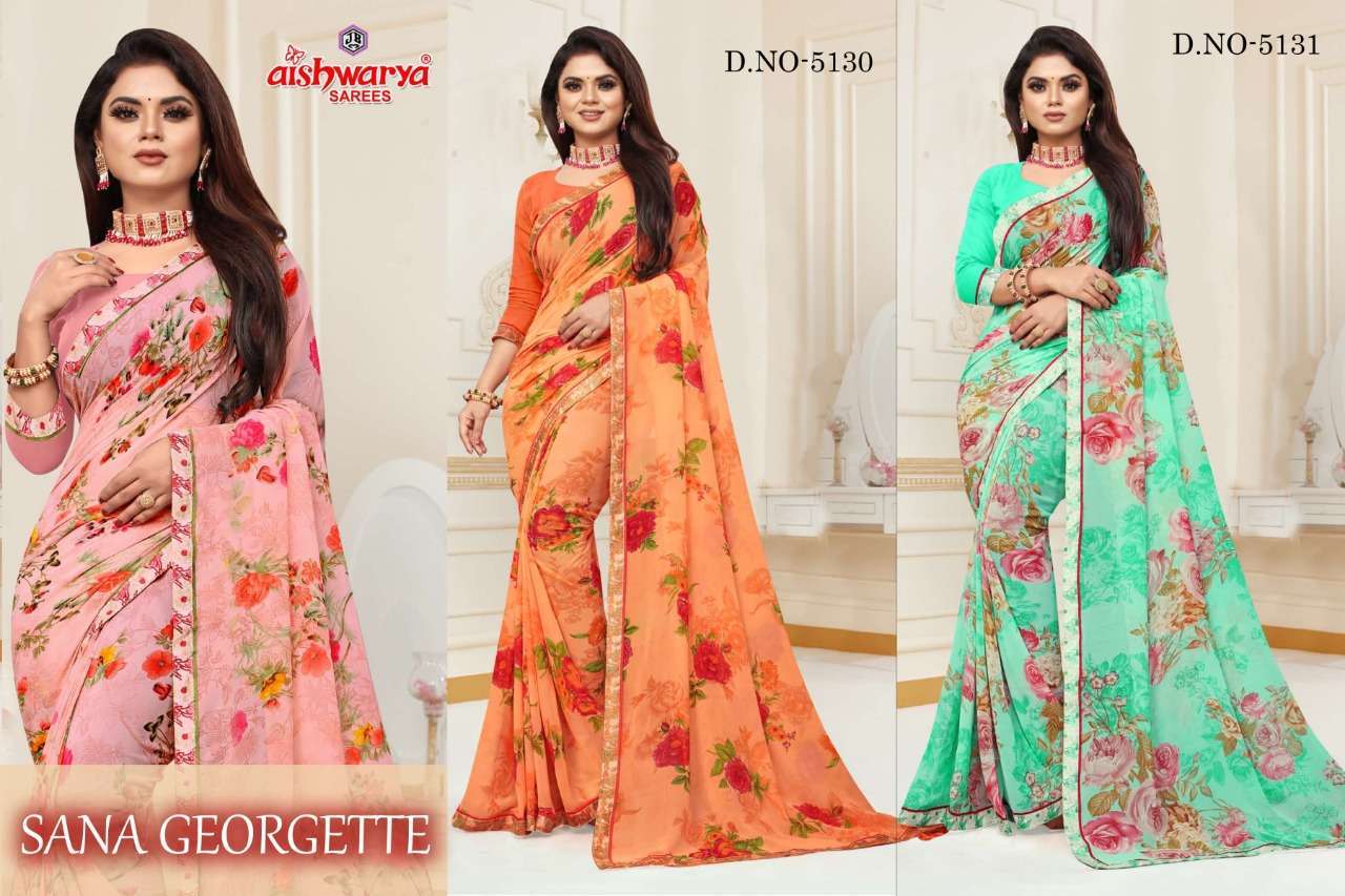 SANA GEORGETTE BY AISHWARYA WEIGHTLESS PRINTED DAILY WEAR SAREES