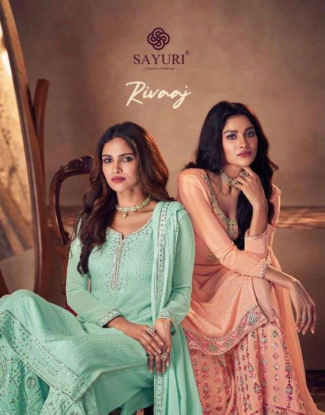 sayuri rivaaj series 124-127 real georgette embroidery suit 