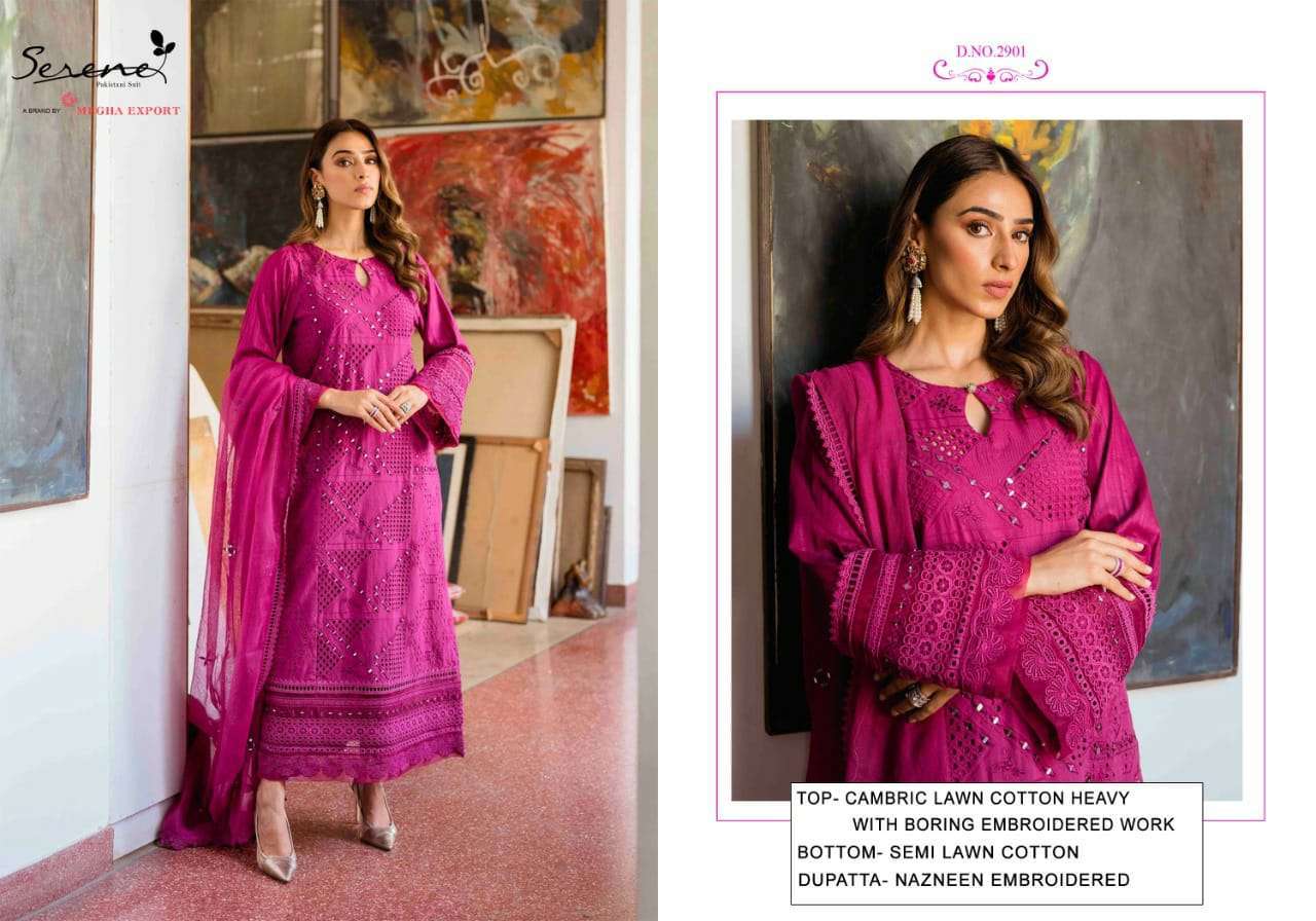 serene belle ame 2 series 2901-2906 cambric lawn cotton suit