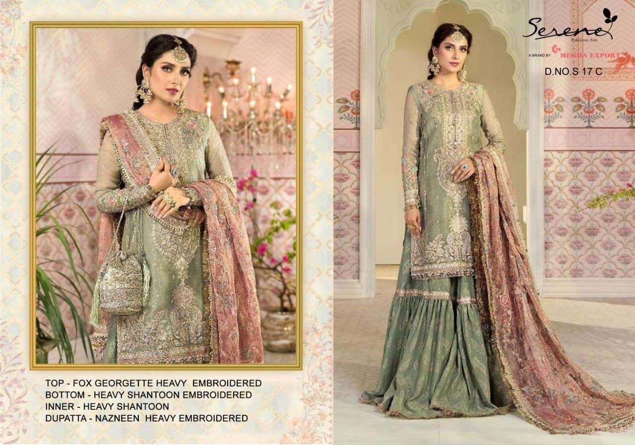 SERENE S-17 DESIGNER FAUX HEAVY EMBROIDERED SUIT 