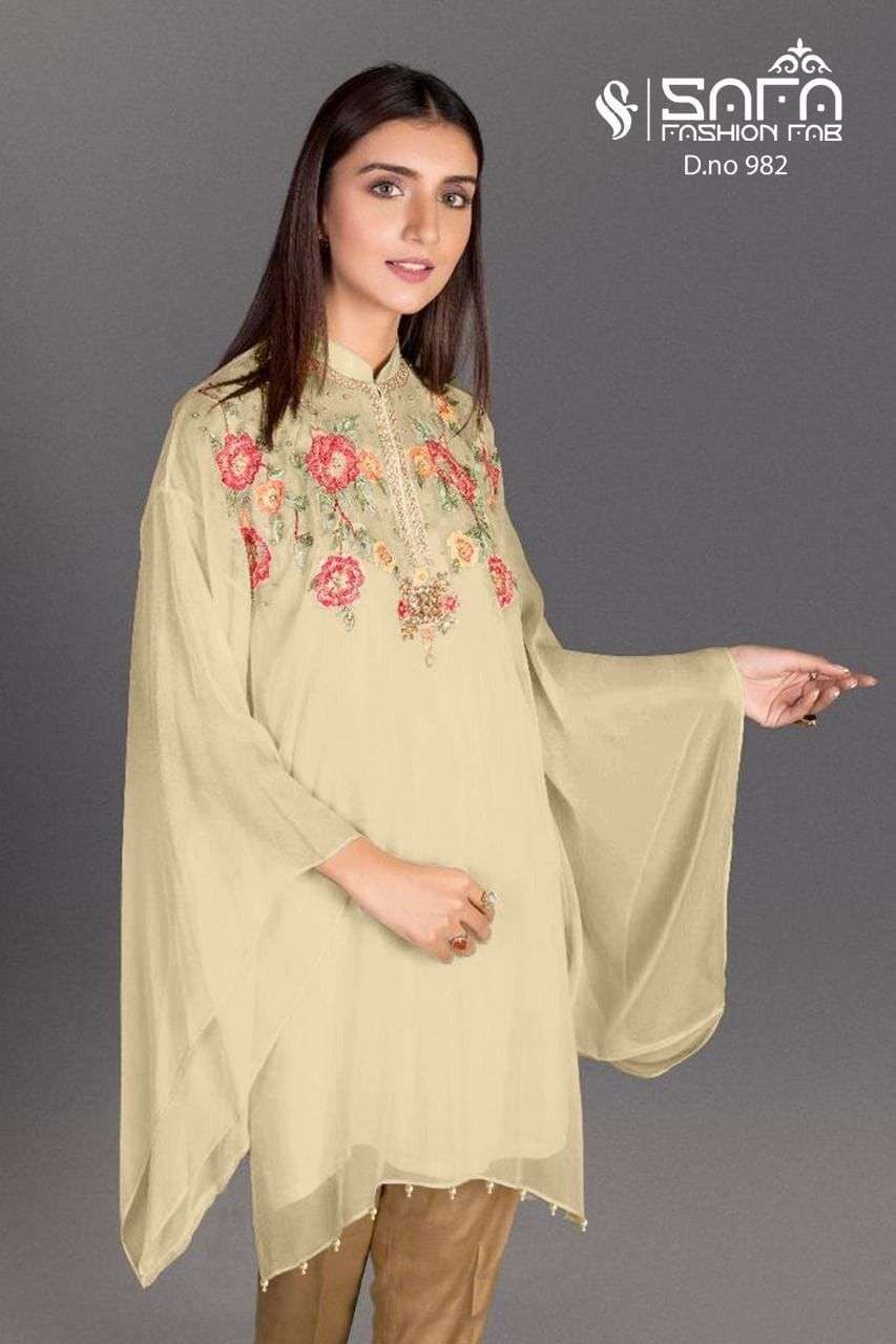 SF 982 BY SAFA GEORGETTE PAKISTANI FULL STITCH SALWAR KAMEEZ