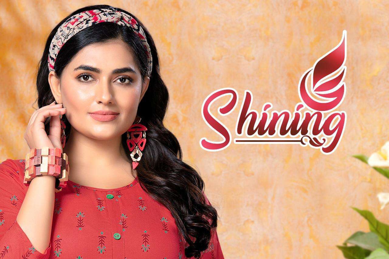 shining series 101-108 14 kg rayon ghera kurti 