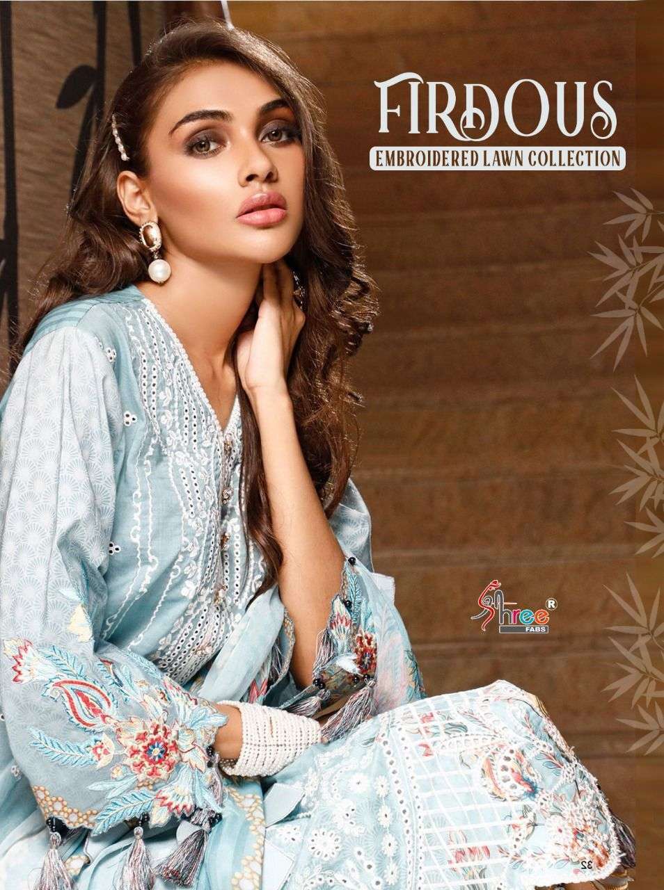 shree fabs firdous embroidered lawn series 1874-1880 pure cotton suit 