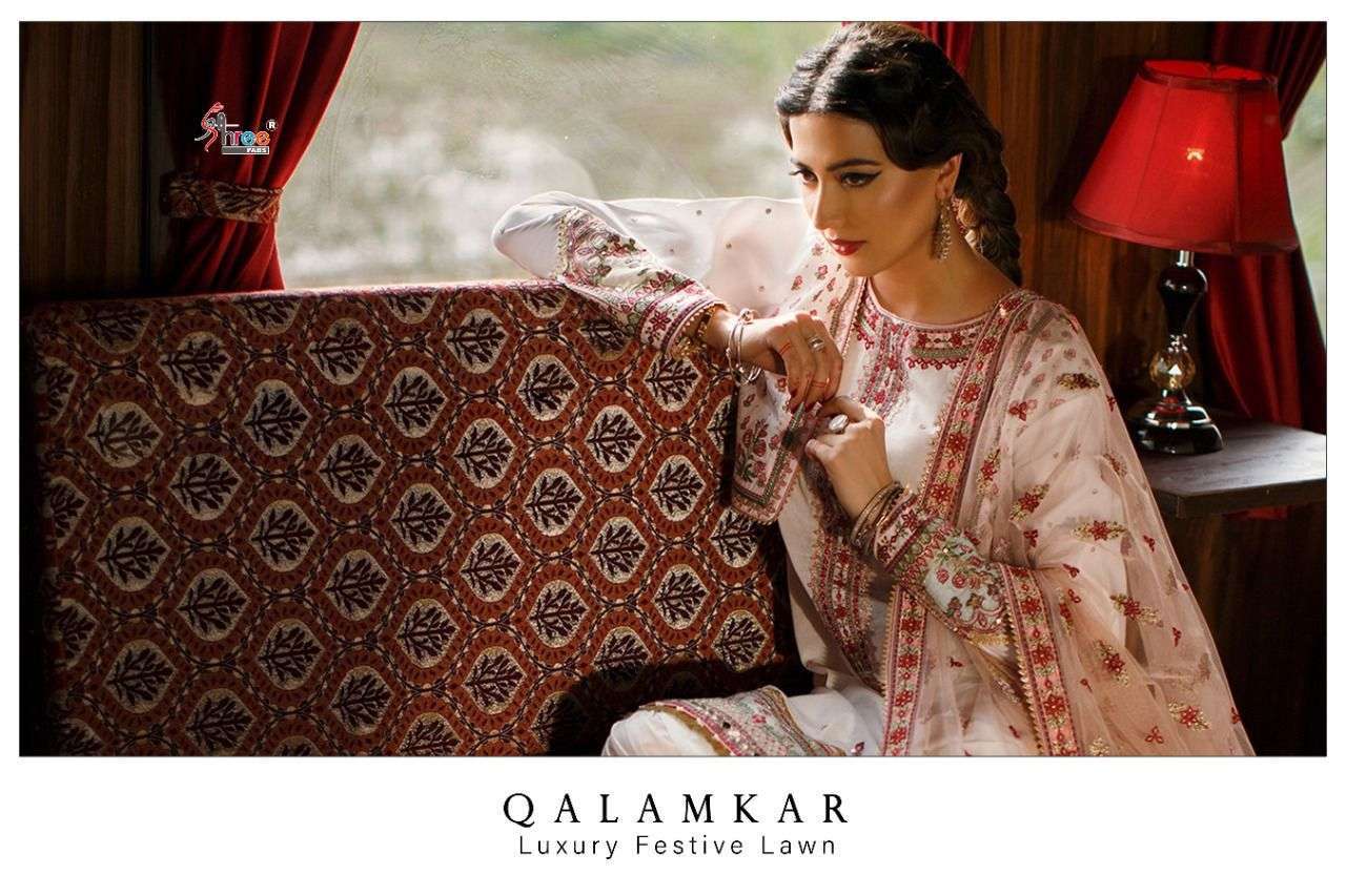 SHREE FABS QALAMKAR LUXURY FESTIVE LAWN EMBROIDERY DRESSES OF PAKISTANI