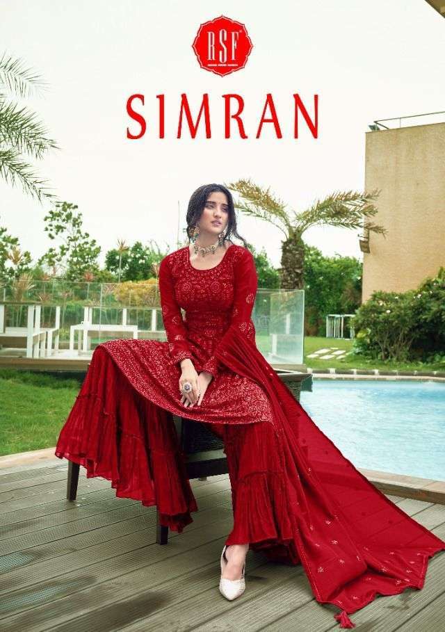 SIMRAN BY RSF GEORGETTE SHARARA STYLE PEPLUM SUITS COLLECTION