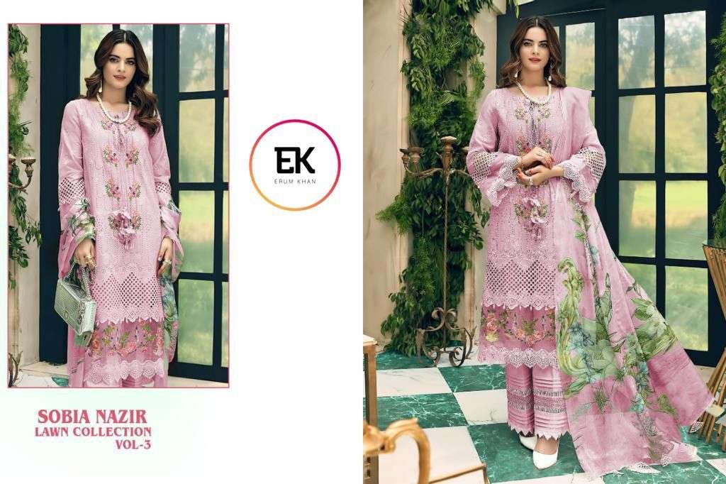 SOBIA NAZIR LAWN COLLECTION VOL-3 DESIGNER PURE COTTON SUIT 