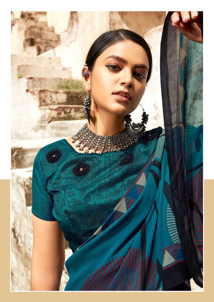sr brand black georgette series 01-08 black georgette with swaroski work saree