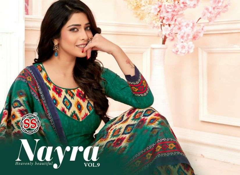 ss nayra vol 9 series 9001-9012 indo cotton printed suits