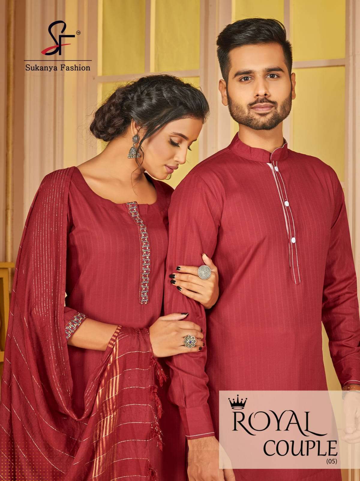 SUKANYA FASHION ROYAL COUPLE VOL 5 LADIES READYMADE SUITS WITH MEN KURTA PAYJAMA SET