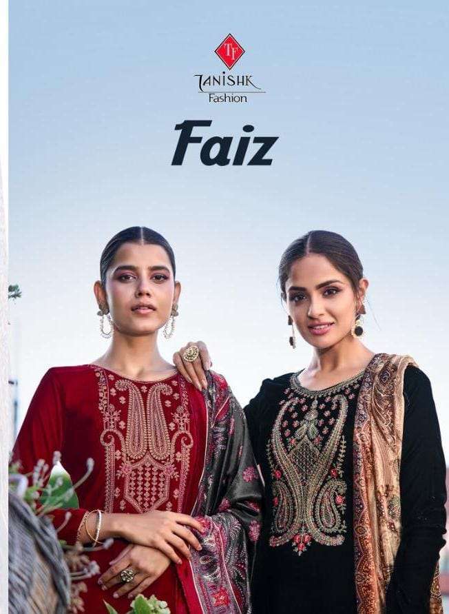 tanishk fashion faiz series 17101-17105 pure 9000 velvet suit