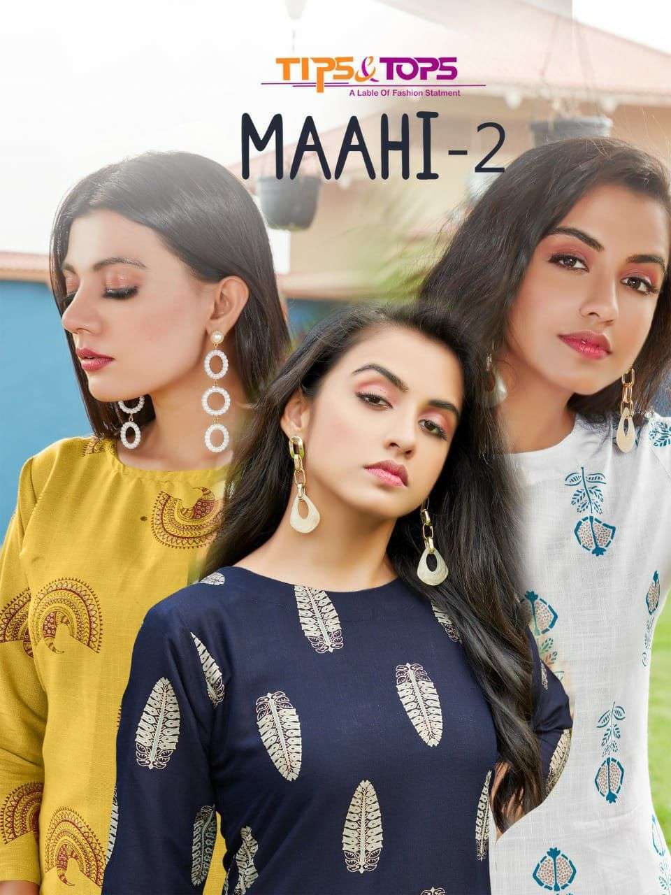 tips & tops maahi vol 2 series 01-05 Heavy Reyon Slub Foil Print kurti 