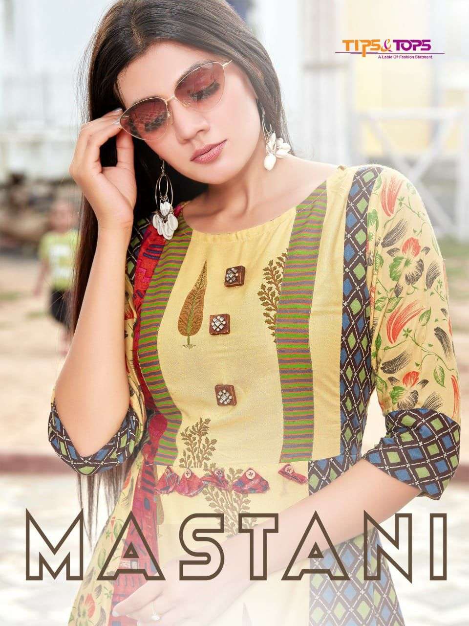 tips & tops mastani Heavy Rayon Print 16kg Ajarak and foil Print kurti