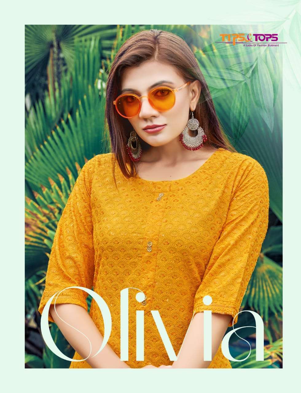 tips & tops olivia vol 2  Heavy Reyon Chikan kurti